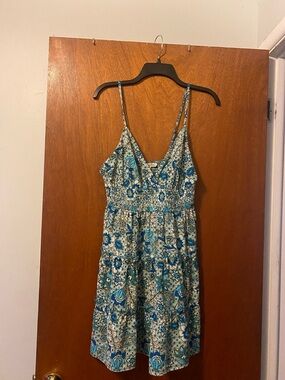 Speechless Junior Blue Floral Tiered Sundress with Spaghetti Straps. XL